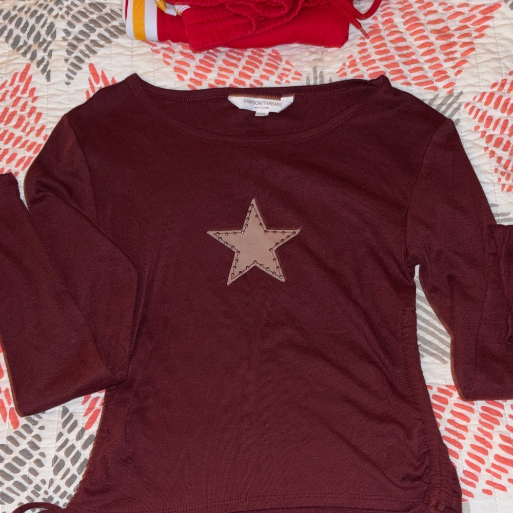 Grayson Threads Maroon Long Sleeve Top